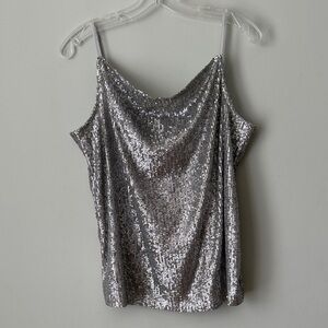 Ann Taylor Shimmering Silver Sequin Camisole